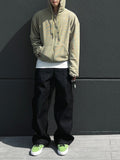 SS Linen Hachi Banding Hood Zip-Up