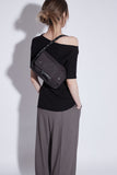 unbalance neck knit top