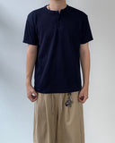 Henryneck Rib Knit Short Sleeve Tee