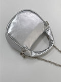 Glossy Handle Chain Bag