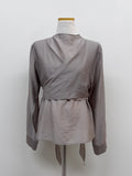 [Long Sleeve Ver.] Earth Wrap Loose Fit Blouse