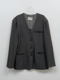 Simon No Collar Loose Fit Jacket