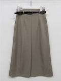 [Belt set] Bella pleated A-line long skirt