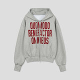 Groovy Fingerhole Patch Crop Hood Zip-Up