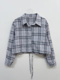 Check Seersucker Crop Shirt