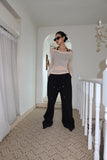 Ballet see-through shirring top