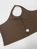 Button One-Shoulder Ribbed Vest