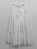 Antique Tiered Flare Long Skirt