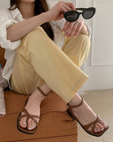 Ribbon strap flip-flop sandals