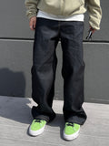 Edge raw straight denim