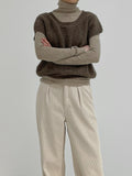 Slit Wool Turtleneck T-Shirt
