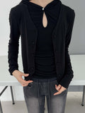 HOODED KEYHOLE SLEEVELESS
