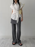 Pleated Layered Banding Pants
