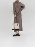 [Premium] Fair Turtleneck Whole Garment Wool Set-up Skirt