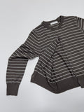 [Shawl SET] Striped Round Knit Cardigan