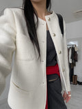 Musk No-Collared Tweed Jacket
