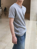 Gipu Slit Waffle Muscle Fit Short Sleeve T-shirt
