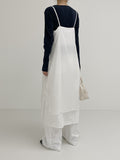 Shine bustier layered long one piece