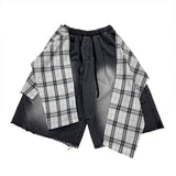 Check Skirt Bermuda Denim