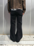 Bones black embo flare denim pants