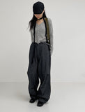 [unisex] Stripe Snap Wide Denim