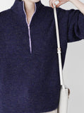 Roden half-zip-up string knit
