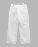 Aura one-tuck cotton brushed wide pants