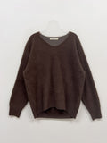 Raccoon V-neck loose-fit knit