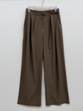 D-Ring Two Tuck Long Wide Slacks