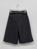 [Belt set] Bokashi Pin Tuck Bermuda Slacks