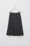 (W) Belted Pleats Skirt