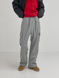 [unisex] Brushed cargo wide training pants