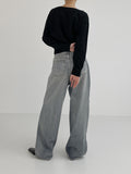 Soft V-neck Crop Knit
