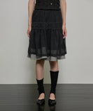Layered Crinkle Check Skirt
