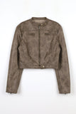 Suede Cropped Leather Jacket