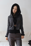 Trimmed cape cardigan