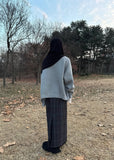 CHECK LONG SLIT WOOL SK