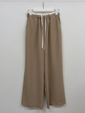 Color Matching Stripe Banding Wide Pants