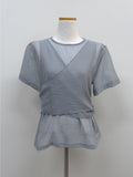 Earth Wrap See-Through Half Blouse