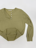 Cash Henley Neck Raglan Knit