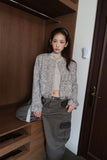 Leaf tassel tweed jacket