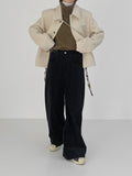Turtleneck wool slit vest