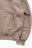 Stone eyelet overfit hoodie zip-up