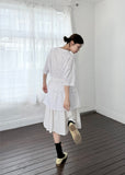 PLEATS FRILL POCKET SKIRT