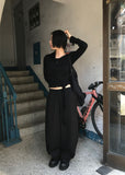 STRAP TIE BUTTON CARDIGAN
