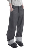 KNEE CUT CURVE PANTS