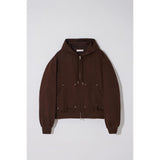 Dermit Rivet Crop Cotton Hood Jacket