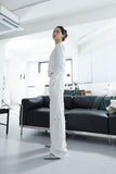white snap denim