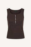 Button ribbed sleeveless