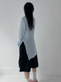 Crople Boat Neck Loose Fit Long Knit